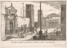 Plate 63: View of the gate of the shipyard and armory complex (Arsenale), Venice, 1703, fr..., 1703. Creator: Luca Carlevarijs