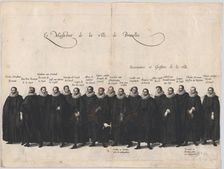 Plate 64: The magistrates of the city of Brussels marching in the funeral procession of Ar..., 1623. Creator: Cornelis Galle I