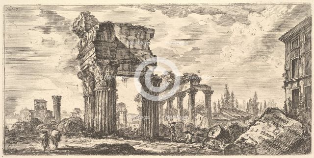 Plate 7: Temple of Jupiter Tonans (Jupiter the Thunderer). 1. Temple of Concord. (Temp..., ca. 1748. Creator: Giovanni Battista Piranesi.