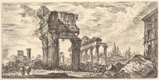 Plate 7: Temple of Jupiter Tonans (Jupiter the Thunderer). 1. Temple of Concord. (Temp..., ca. 1748. Creator: Giovanni Battista Piranesi