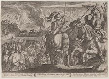 Plate 7: The Egyptians Pursuing the Israelites, from The Battles of the Old ..., ca. 1590-ca. 1610. Creator: Antonio Tempesta