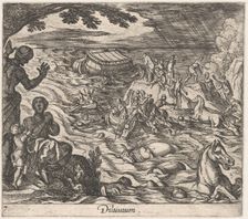Plate 7: The Flood (Diluvium.), from Ovid's Metamorphoses 1606. Creator: Antonio Tempesta