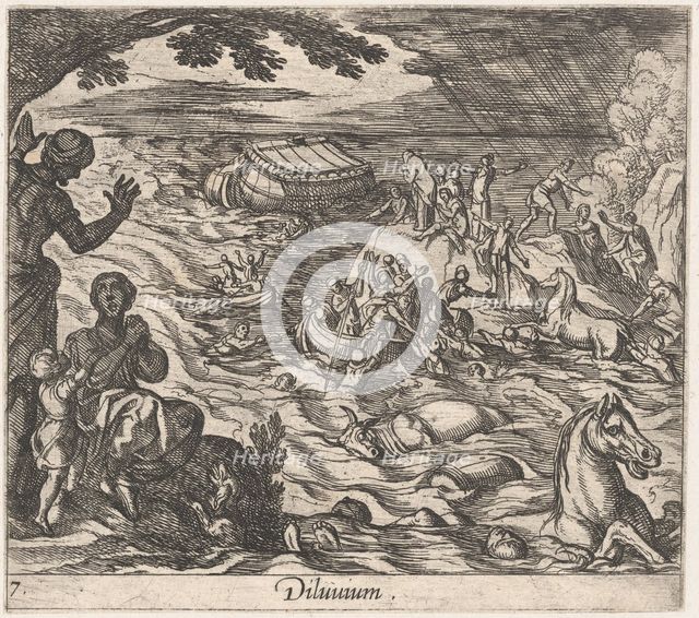 Plate 7: The Flood (Diluvium.), from Ovid's 'Metamorphoses', 1606. Creator: Antonio Tempesta.