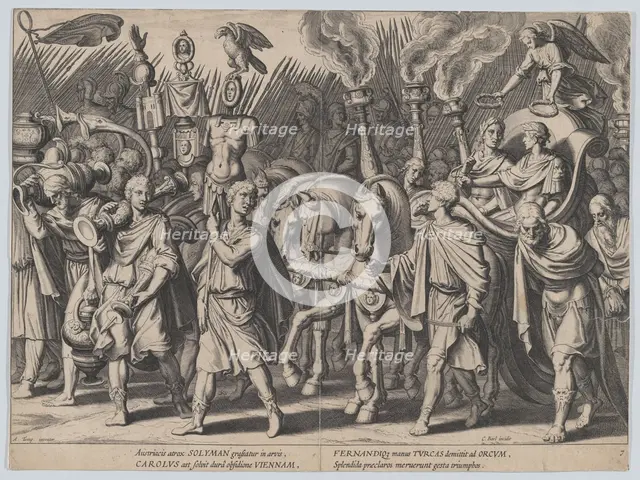 Plate 7: Triumphal Procession after Victory over Turks, from the Triumphs of Charles V, 1614. Creator: Cornelis Boel.