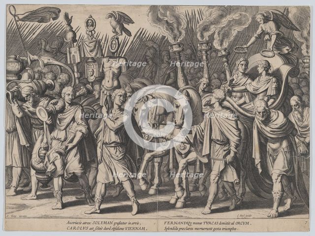 Plate 7: Triumphal Procession after Victory over Turks, from the Triumphs of Charles V, 1614. Creator: Cornelis Boel.
