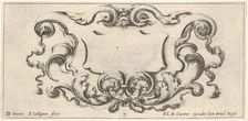 Plate 7: a cartouche with the mask of an ogre at top center, scrollwork to either s..., ca. 1640-45. Creator: Francois Collignon