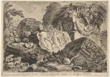 Plate 7: Ancient altar on which sacrifices were performed in antiquity, surrounded by oth..., 1743. Creator: Giovanni Battista Piranesi