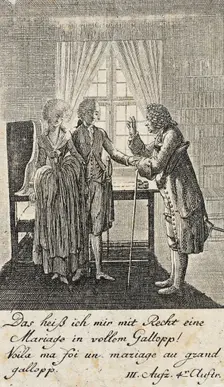 Plate 7 for C. L. Bretzner's The Marriage Broker 1784. Creator: Daniel Nikolaus Chodowiecki