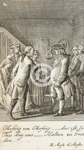 Plate 7 for Schiller's 'Intrigue and Love', 1785. Creator: Daniel Nikolaus Chodowiecki.