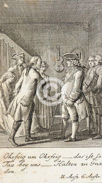 Plate 7 for Schiller's 'Intrigue and Love', 1785. Creator: Daniel Nikolaus Chodowiecki.