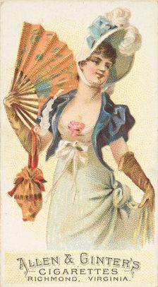 Plate 7, from the Fans of the Period series (N7) for Allen & Ginter Cigarettes Brands, 1889. Creator: Allen & Ginter