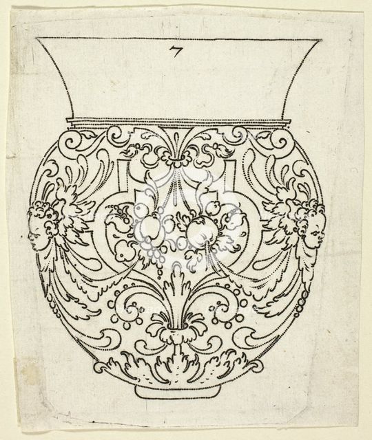 Plate 7, from XX Stuck zum (ornamental designs for goblets and beakers), 1601. Creator: Master AP.