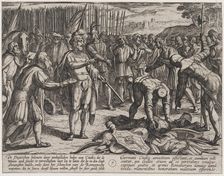 Plate 7: German Envoys Visit Civilis, from The War of the Romans Against the Batavians (Ro..., 1611. Creator: Antonio Tempesta