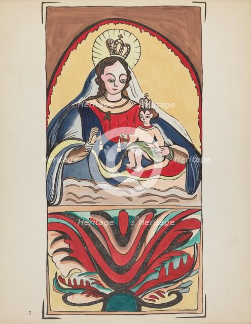 Plate 7: Our Lady of Mt. Carmel: From Portfolio "Spanish Colonial Designs of New Mexico", 1935/1942. Creator: Unknown.