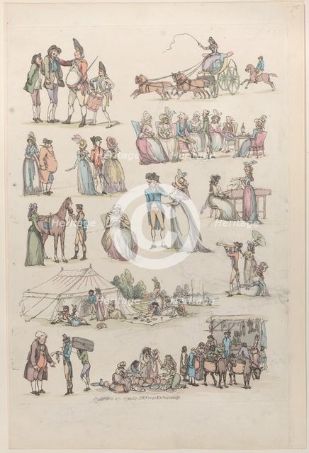 Plate 7, Outlines of Figures, Landscapes and Cattle...for the Use of Learners, Ju..., June 27, 1790. Creator: Thomas Rowlandson.