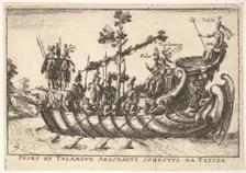 Plate 7: Peleo et Talamone Argonauti condotti da Tetide, from The magnificent pageant on t..., 1664. Creator: Unknown