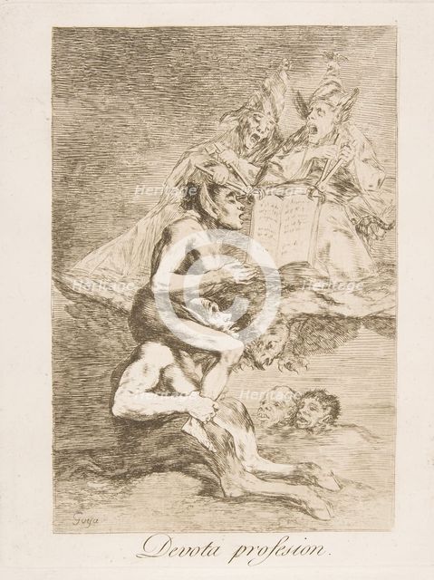 Plate 70 from 'Los Caprichos': Devout Profession (Devota profesion.), 1799. Creator: Francisco Goya.