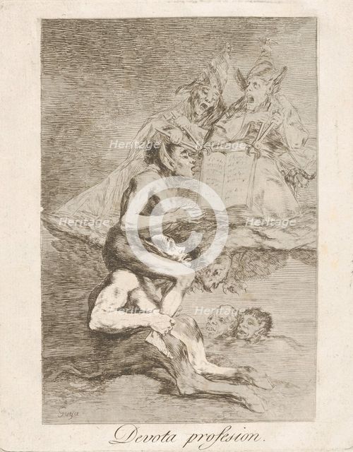 Plate 70 from 'Los Caprichos': Devout Profession (Devota profesion.), 1799. Creator: Francisco Goya.