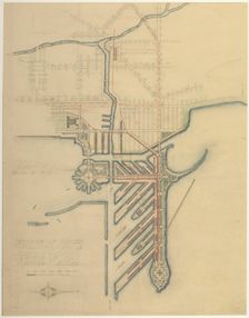 Plate 71 from The Plan of Chicago, 1909: Chicago. Sketch Diagram of Docks Suggested at the... Creator: Daniel Burnham