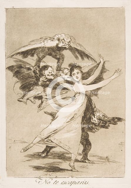 Plate 72 , from 'Los Caprichos': You will not escape (No te escaparàs.), 1799. Creator: Francisco Goya.