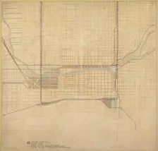 Plate 74 from The Plan of Chicago,1909: Chicago. Diagram of the City Center, Showing the General... Creator: Daniel Burnham