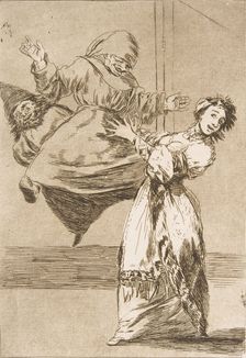 Plate 74 from Los Caprichos': Don't scream, stupid (No grites, tonta), 1799. Creator: Francisco Goya