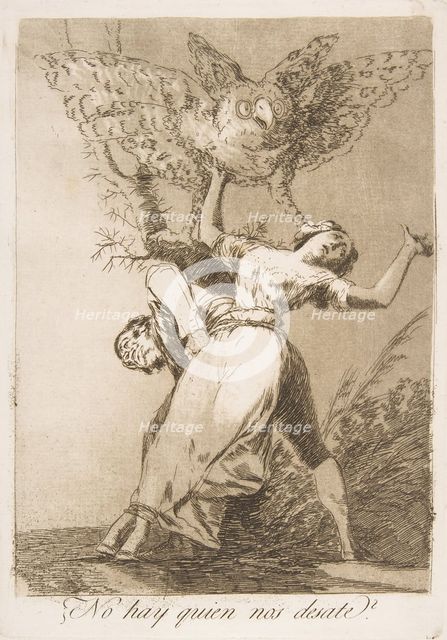 Plate 75 from 'Los Caprichos': Is there no one to untie us? (¿No hay quien nos desate?), 1799. Creator: Francisco Goya.