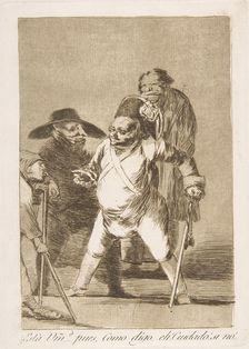 Plate 76 from Los Caprichos':You understand?... well, as I say... eh! Look out! otherwise..., 1799. Creator: Francisco Goya