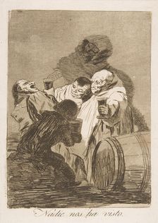 Plate 79 from Los Caprichos': No one has seen us (Nadie nos ha visto.), 1799. Creator: Francisco Goya
