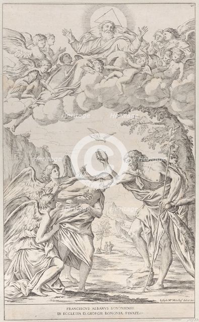 Plate 8: the Baptism of Christ, 1678. Creator: Giuseppe Maria Mitelli.