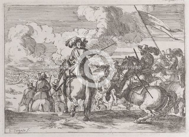 Plate 8: the march to the battlefield, 1635-60. Creator: Jacques Courtois.