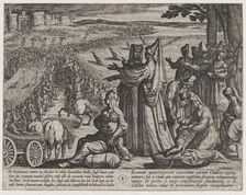 Plate 8: Women and Children Observe Civilis Battling the Romans, from The War of the Roma..., 1611. Creator: Antonio Tempesta