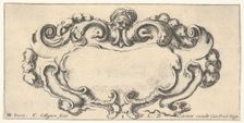 Plate 8: a cartouche with the head of an old man at top center, scrollwork to eithe..., ca. 1640-45. Creator: Francois Collignon