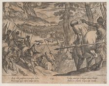 Plate 8: Alexander Encircling the Enemy Troops with Fire, from The Deeds of Alexander the ..., 1608. Creator: Antonio Tempesta