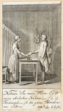 Plate 8 for Schiller's Intrigue and Love 1785. Creator: Daniel Nikolaus Chodowiecki