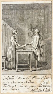 Plate 8 for Schiller's Intrigue and Love 1785. Creator: Daniel Nikolaus Chodowiecki