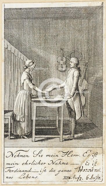 Plate 8 for Schiller's 'Intrigue and Love', 1785. Creator: Daniel Nikolaus Chodowiecki.