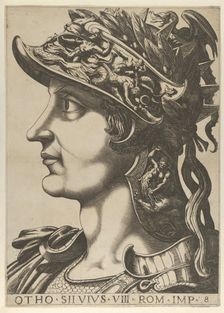 Plate 8: Otho in profile facing left, from The Twelve Caesars 1610-40. Creator: Anon
