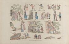 Plate 8, Outlines of Figures, Landscapes and Cattle...for the Use of Learners, Ju..., June 20, 1790. Creator: Thomas Rowlandson
