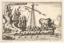Plate 8: Polyphemus and Palemonius led by Ceres (Polifemo e Palemonio Argonauti condotti d..., 1664. Creator: Unknown
