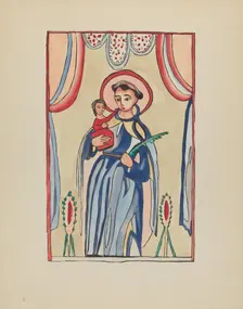 Plate 8: Saint Anthony of Padua: From Portfolio "Spanish Colonial Designs of New Mexico", 1935/1942. Creator: Unknown
