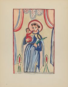 Plate 8: Saint Anthony of Padua: From Portfolio "Spanish Colonial Designs of New Mexico", 1935/1942. Creator: Unknown