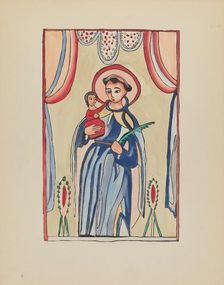 Plate 8: Saint Anthony of Padua: From Portfolio "Spanish Colonial Designs of New Mexico", 1935/1942. Creator: Unknown