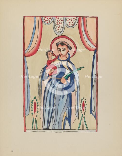 Plate 8: Saint Anthony of Padua: From Portfolio "Spanish Colonial Designs of New Mexico", 1935/1942. Creator: Unknown.