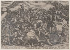 Plate 9: The Israelites Battling the Amalekites, from The Battles of the Old..., ca. 1590-ca. 1610. Creator: Antonio Tempesta