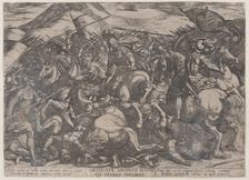 Plate 9: The Israelites Battling the Amalekites, from The Battles of the Old..., ca. 1590-ca. 1610. Creator: Antonio Tempesta