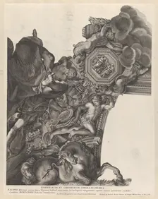 Plate 9: Allegory of Temperance with a unicorn and Publius Scipio Africanus at bottom,..., ca. 1677. Creator: Anon