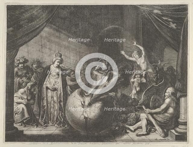 Plate 9: Allegory on the Discord in France, from Caspar Barlaeus, "Medicea Hospes", 1638. Creator: Pieter Nolpe.