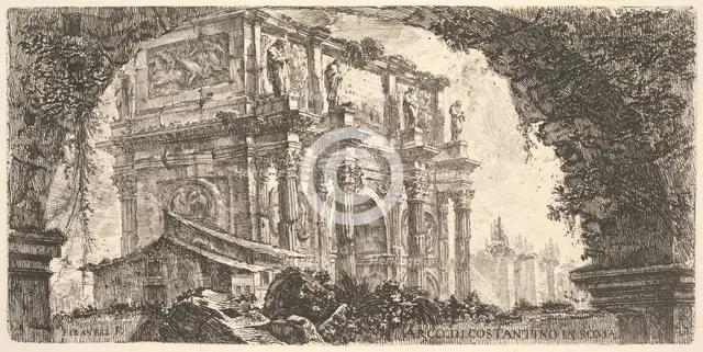 Plate 9: Arch of Constantine in Rome (Arco di Costantino in Roma), ca. 1748. Creator: Giovanni Battista Piranesi.