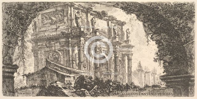 Plate 9: Arch of Constantine in Rome (Arco di Costantino in Roma), ca. 1748. Creator: Giovanni Battista Piranesi.